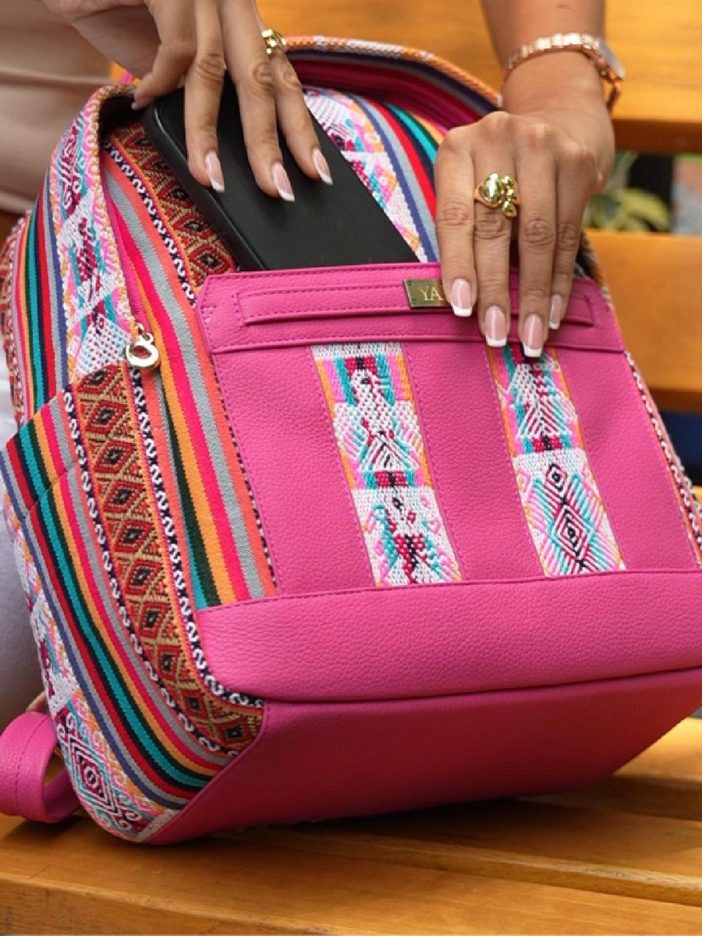 Mochila telar de cuero